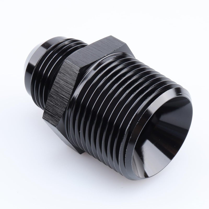 AC PERFORMANCE Male 1" NPT to -12 AN Flare Adapter Straight Aluminum Black - Image 3